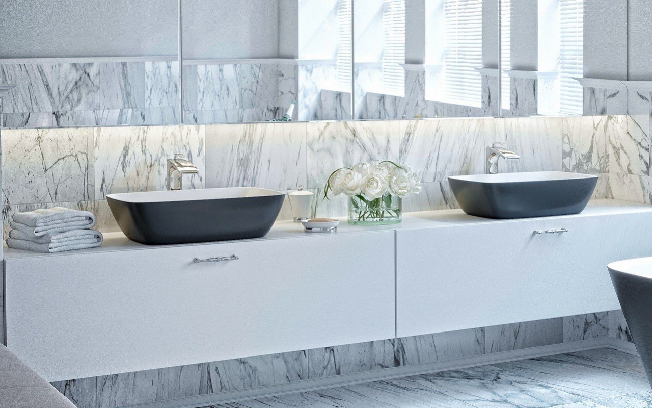 Aquatica Arabella-Blck-Wht™ Lavabo en pierre picture № 0